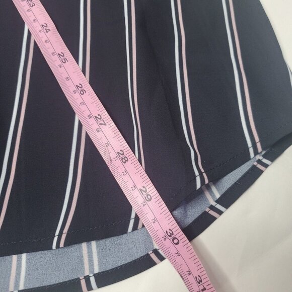 Adrianna Papell Women's Size Medium Striped Black Blouse Career - Picture 4 of 5